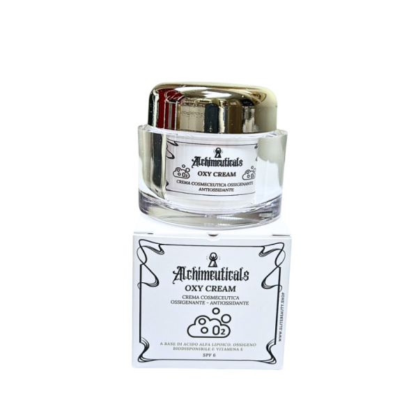 Oxy Cream-crema cosmeceutica ossigenante antiossidante con acido alfa lipoico, vitamina E e ossigeno biodisponibile SPF 6
